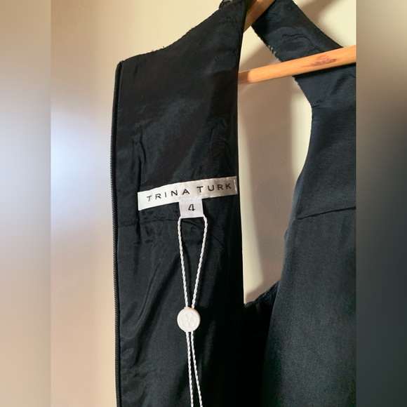 NWT Trina Turk Gray & Black Leopard Applice Dress - Picture 9 of 10